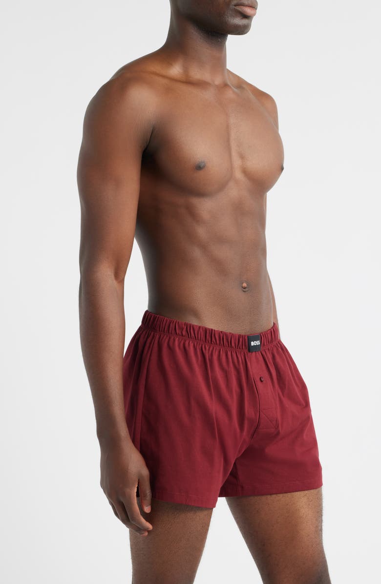 BOSS Assorted 2-Pack Knit Cotton Boxers, Alternate, color, Burgundy