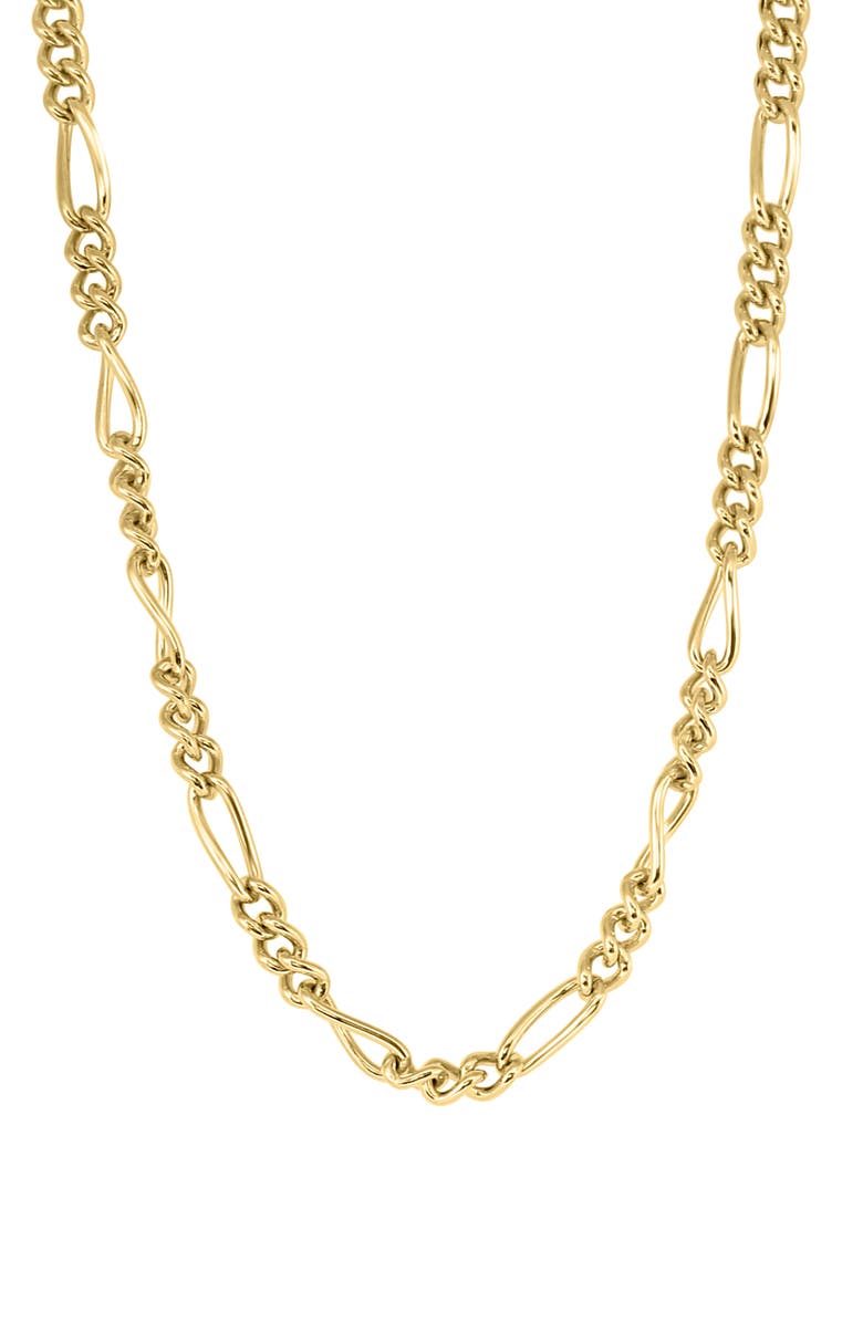 EFFY 14K Yellow Gold Plated Sterling Silver 22" Figaro Chain Necklace, Main, color, 