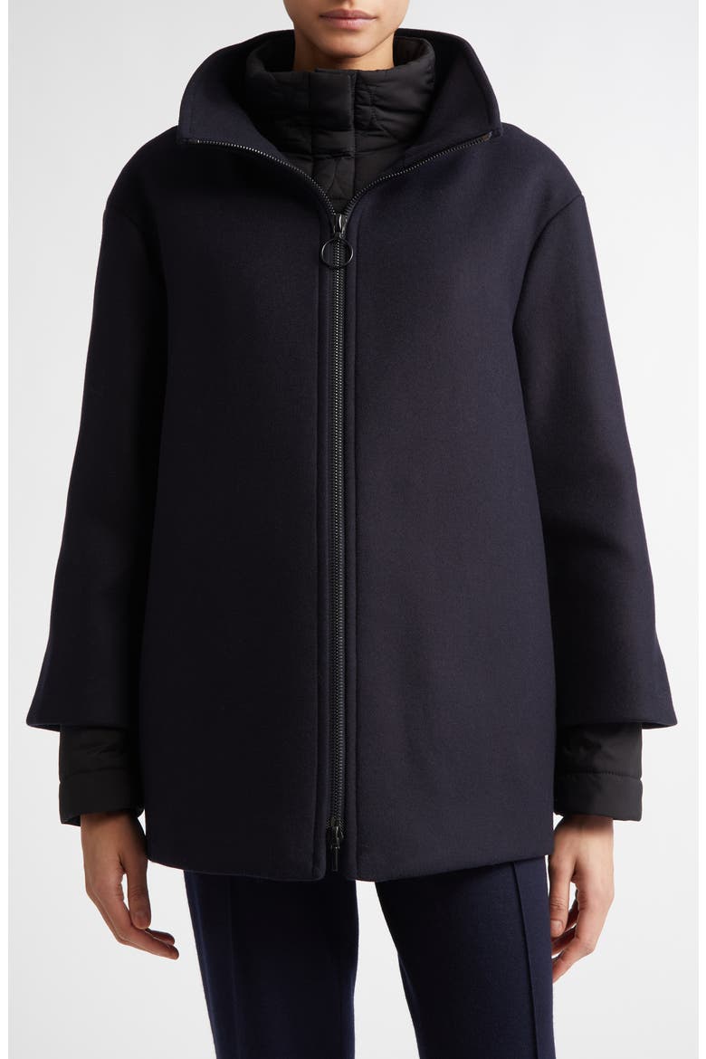 2-in-1 Felted Wool Blend Car Coat, Main, color, NAVY-BLACK