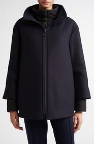 Akris punto 2-in-1 Felted Wool Blend Car Coat