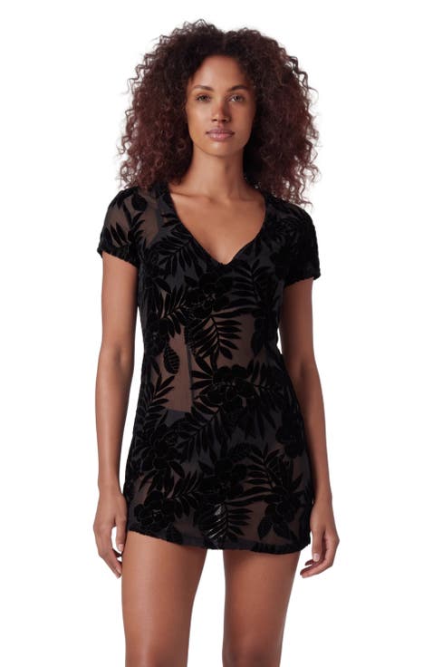 Country Floral Womens V-neck Mini Dress