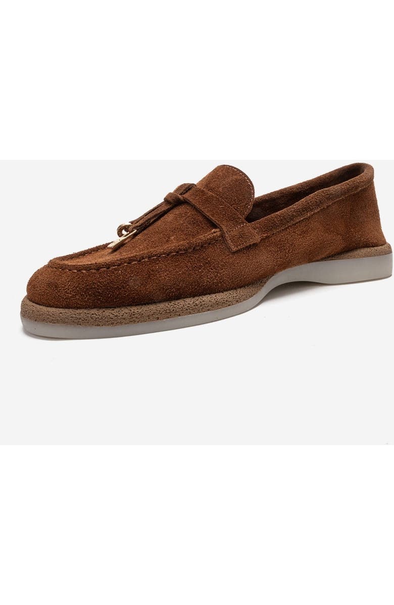 Forever & Always Shoes Ilvena Leather Loafer, Alternate, color, Cognac Suede