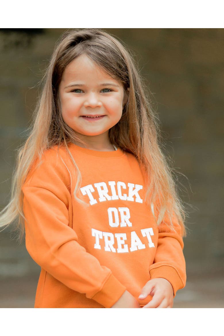 Trick-or-Treat Halloween Crewneck Sweatshirt, Alternate, color, Orange