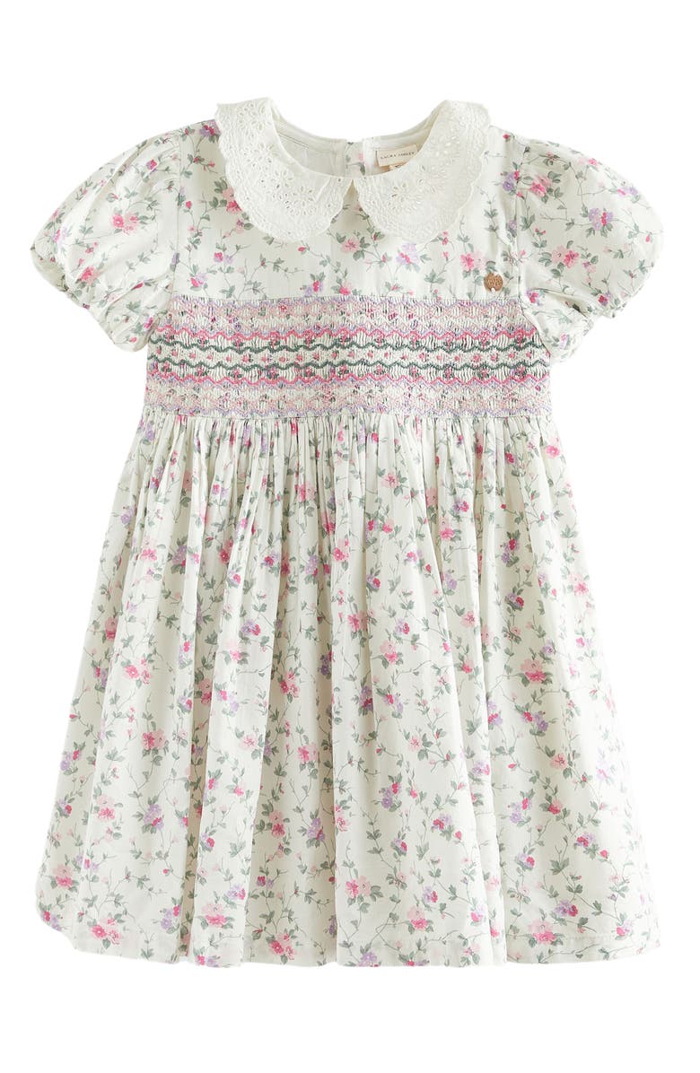 Laura Ashley Kids' Floral Smocked Cotton Dress, Main, color, 