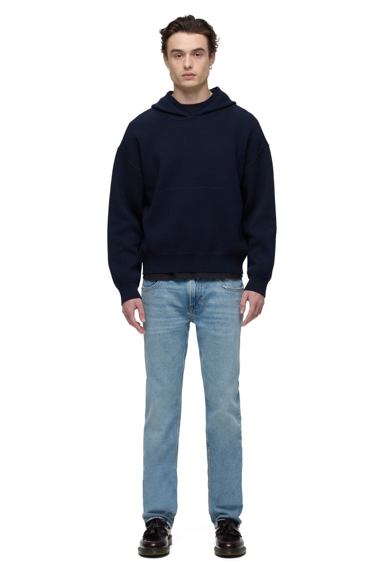Cotton & Cashmere Double Knit Hoodie, Alternate, color, DARK NAVY