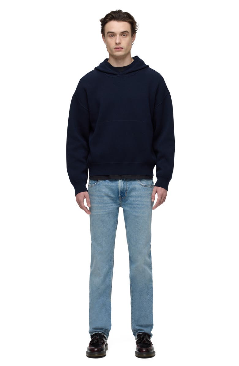 Hudson Jeans Cotton & Cashmere Double Knit Hoodie, Alternate, color, Dark Navy