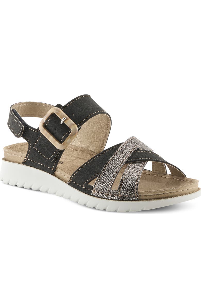 Flexus by Spring Step Cabianna Ankle Strap Sandal, Main, color, Black Multi