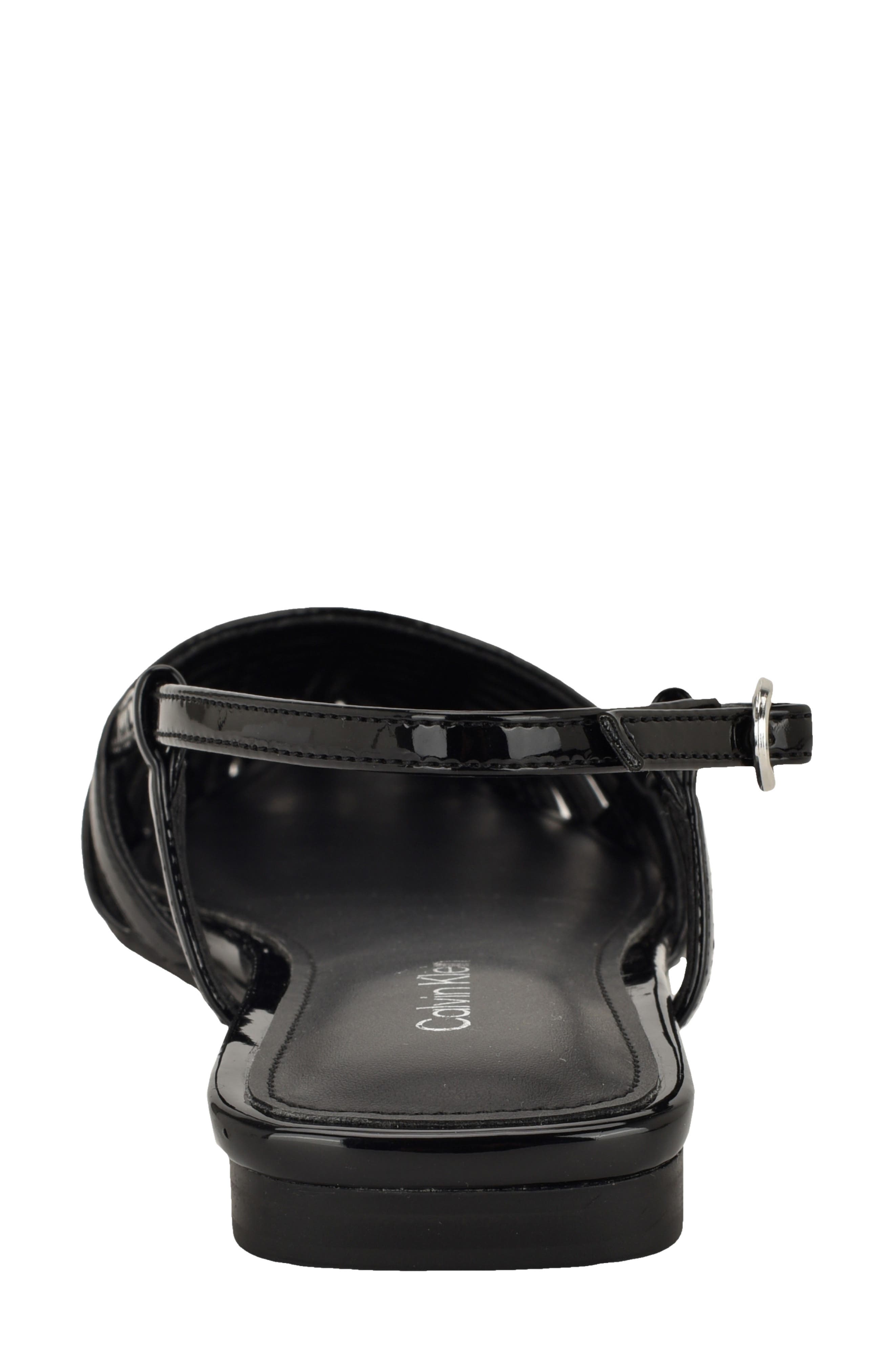 Calvin Klein Glessia Slingback Flat, Alternate, color, Black