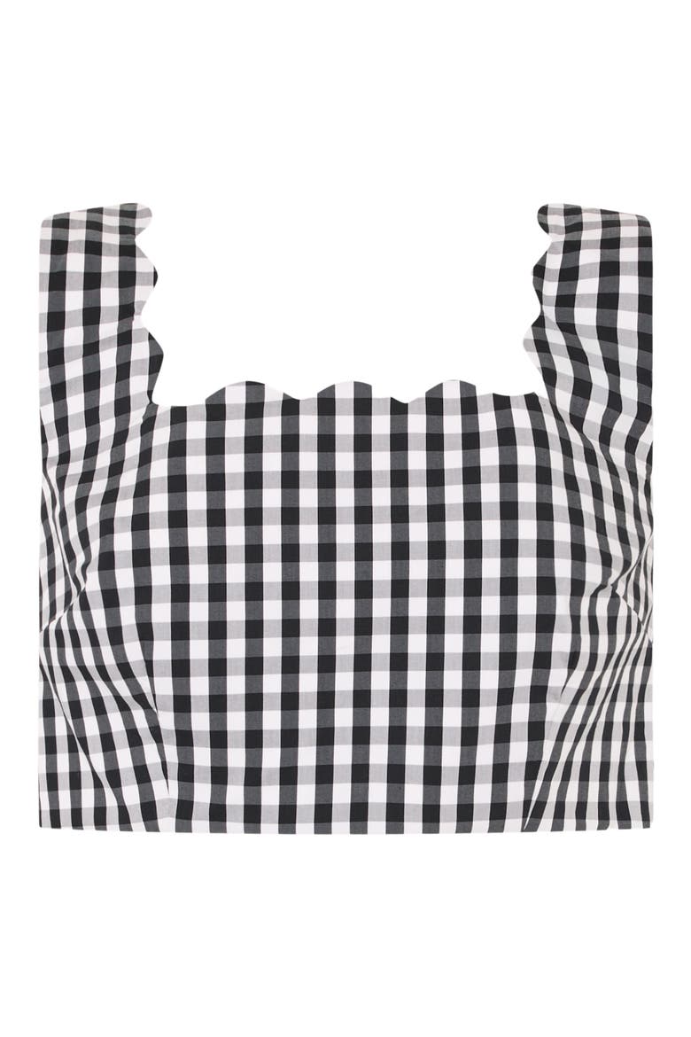 Mia Gingham Crop Top, Main, color, BLACK/ WHITE