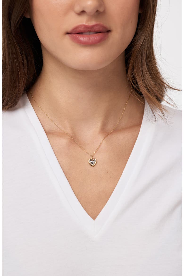 Heart Pendant Necklace, Alternate, color, GOLD / SILVER