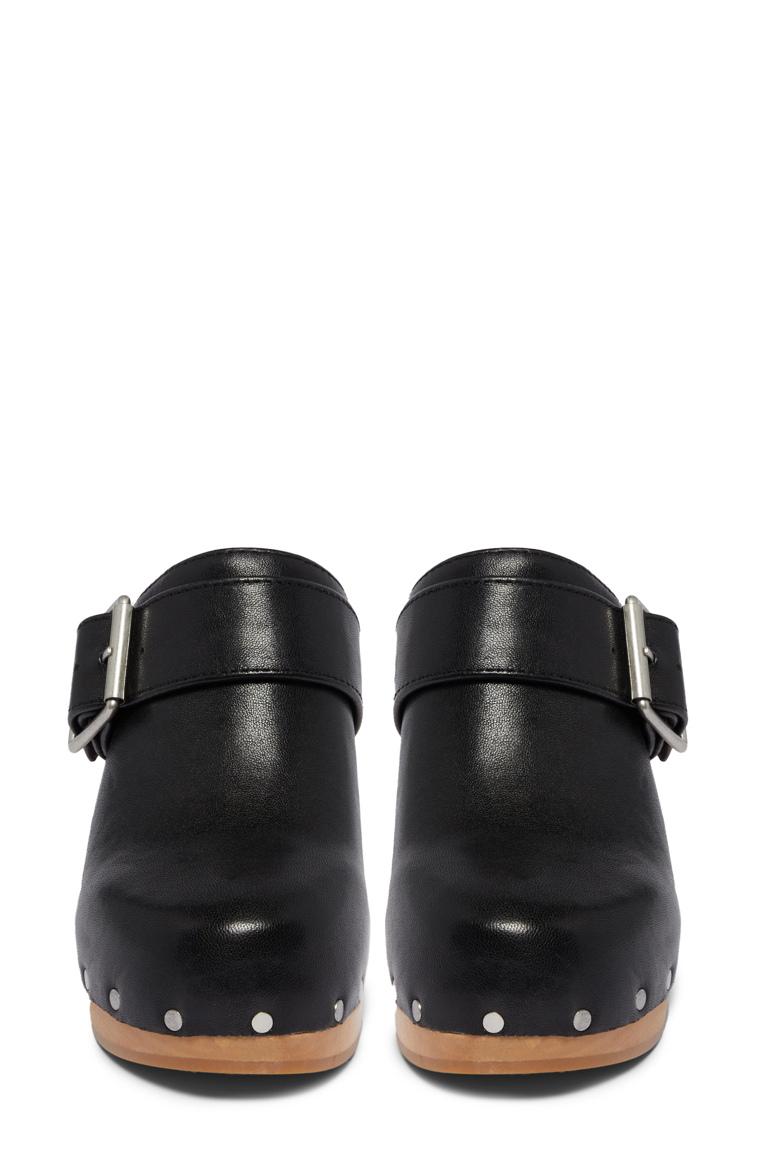 PAIGE Rosie Leather Studded Clog, Alternate, color, Black