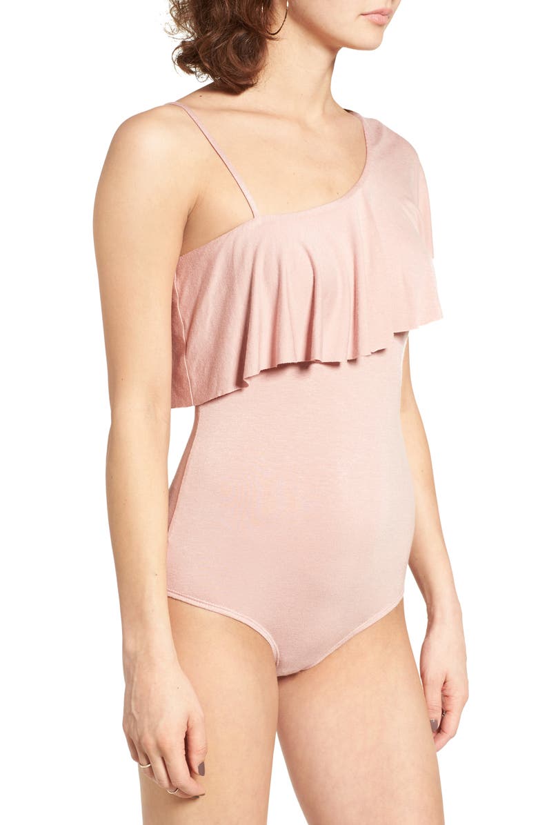 Socialite Ruffle One-Shoulder Bodysuit, Alternate, color,