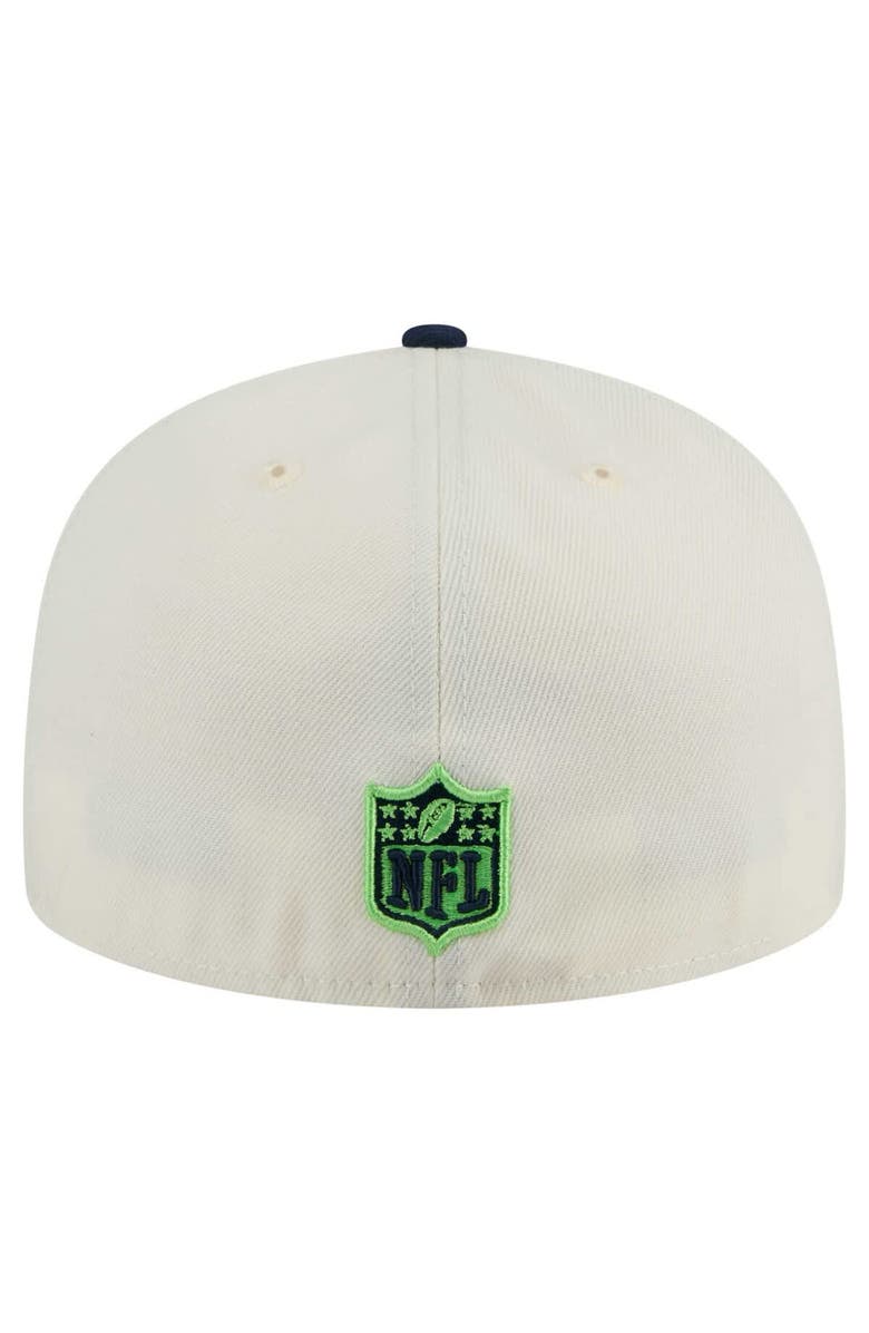 New Era Men's New Era  White/College Navy Seattle Seahawks  Main 59FIFTY Fitted Hat, Alternate, color, 