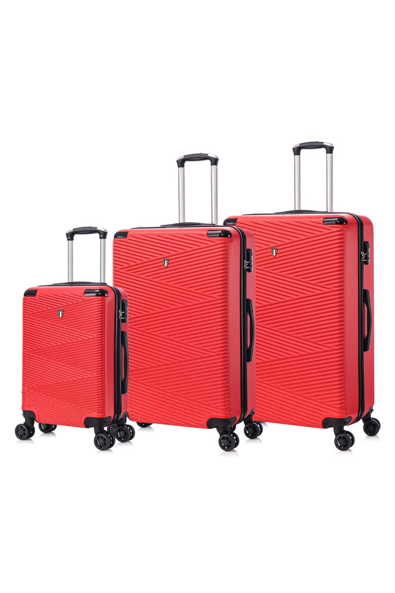 Avenza Hardshell 3-Piece Spinner Luggage Set, Main, color, RED