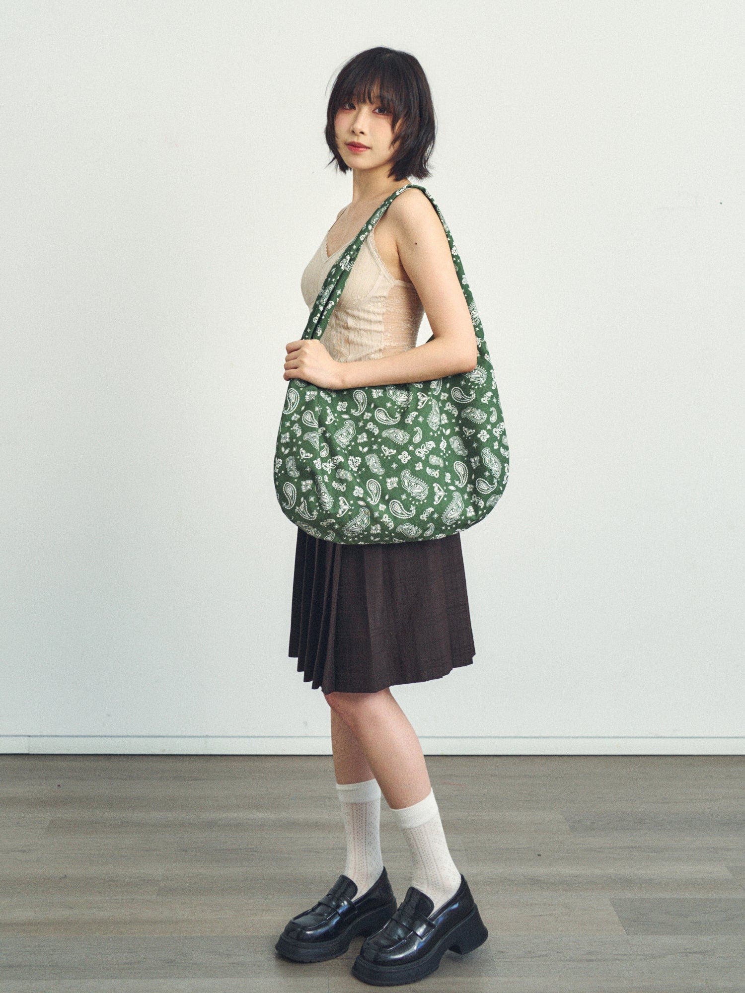Lost Pattern NYC "Paisley" Cotton Hobo Shoulder Bag, Alternate, color, Sagebrush Green