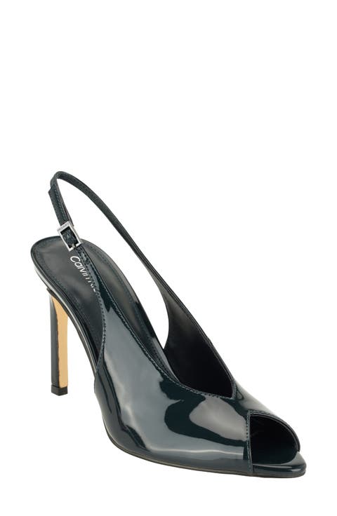 Dorris Faux Leather Peep Toe Pump