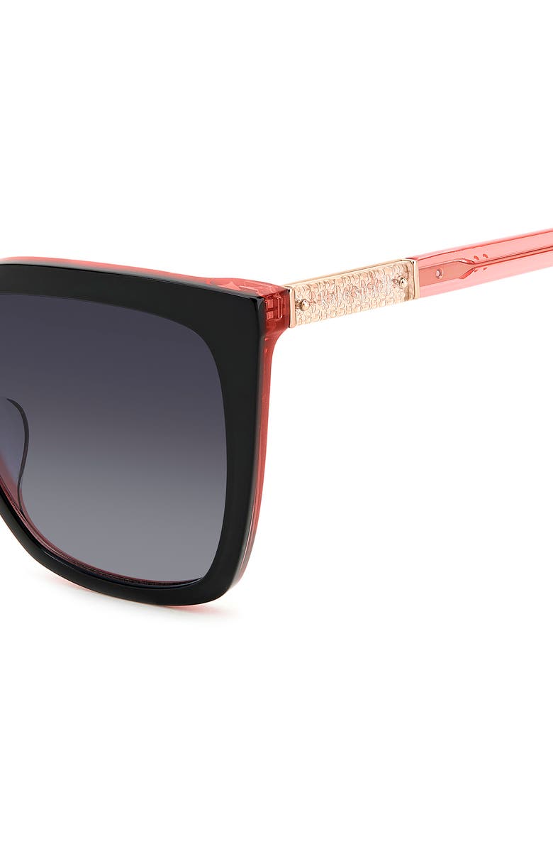 Kate Spade New York marlowe 55mm gradient square sunglasses, Alternate, color, Black Pink/ Grey Shaded