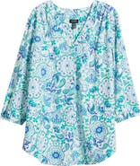 売れ筋商品|||ジョーンズニューヨーク カットソー トップス レディース Plus Size Floral-Print Linen-Blend Tunic NYC White Jones New York Floral Linen Blend Tunic Top | Nordstrom