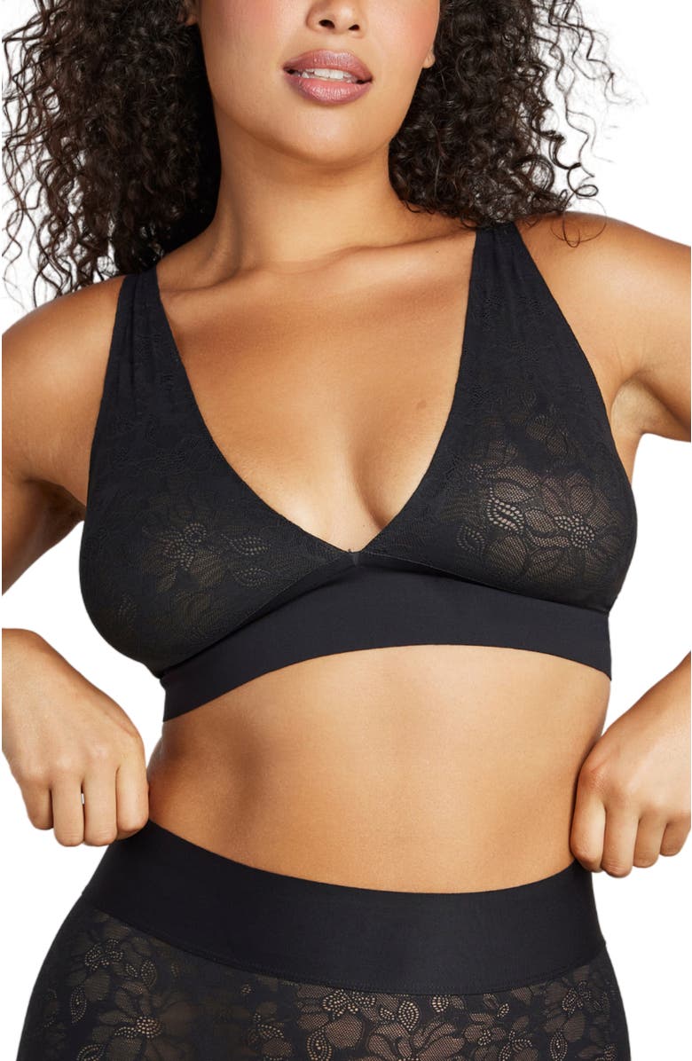 Siella Soft Lace Plunge Non-padded Bra, Main, color, 