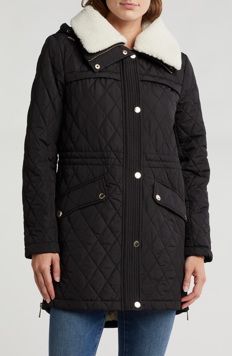 Michael Kors Faux Shearling Collar Parka, Alternate, color, 