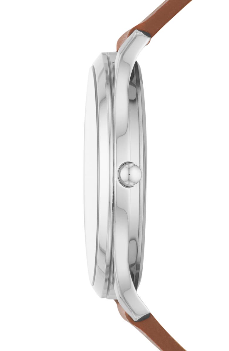 Skagen Jorn Leather Strap Watch, 41mm, Alternate, color, 