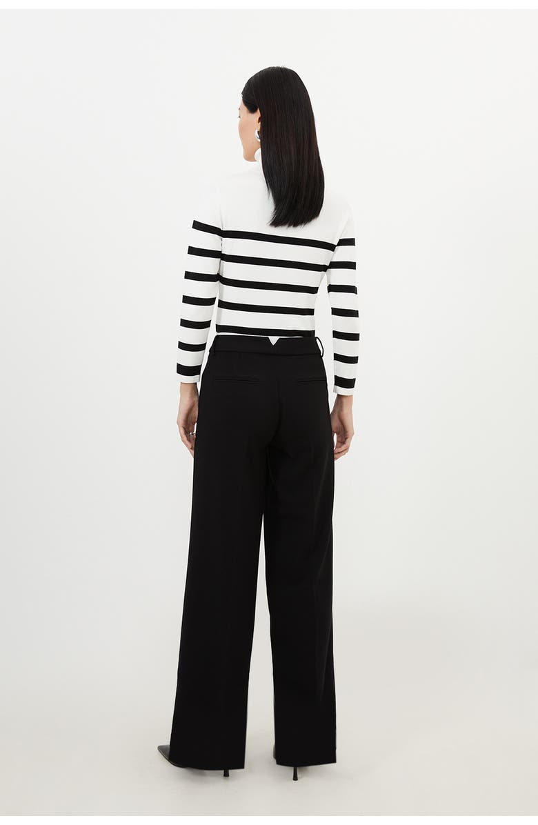 Karen Millen Petite Tailored Straight Leg Pants, Alternate, color, Black
