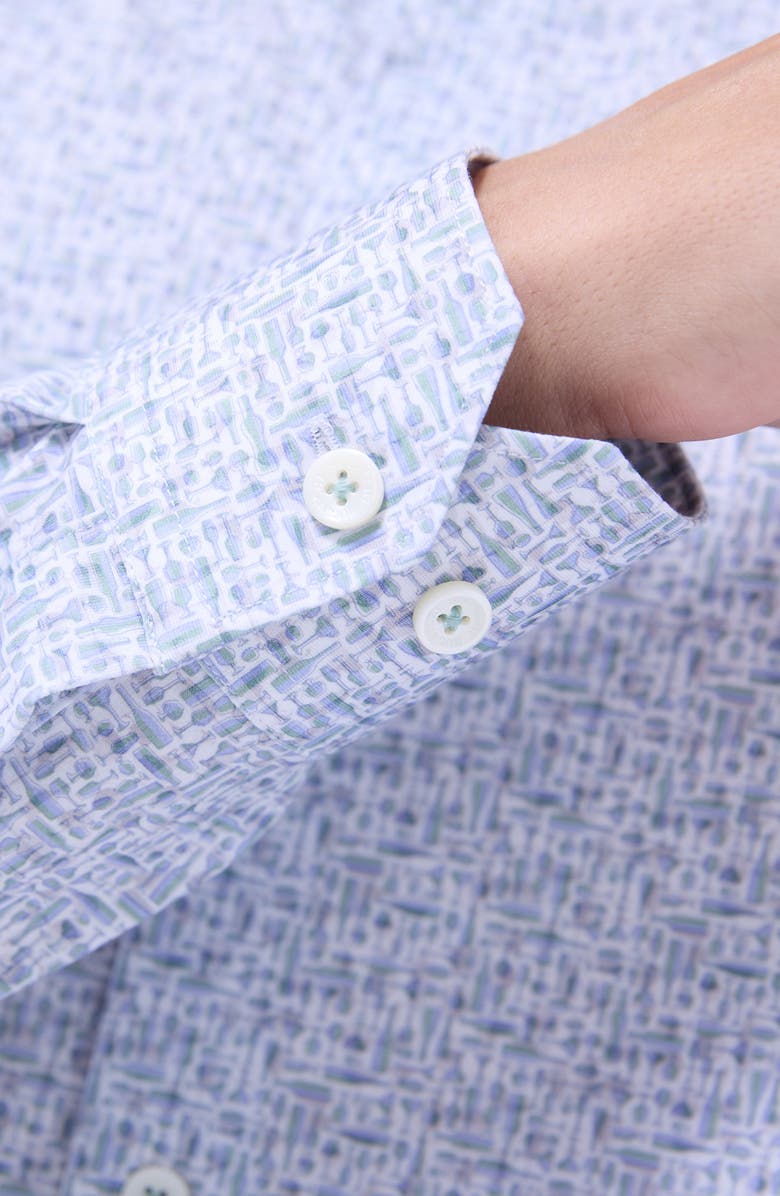 Bugatchi James OoohCotton<sup>®</sup> Cocktail Print Button-Up Shirt, Alternate, color, Mint