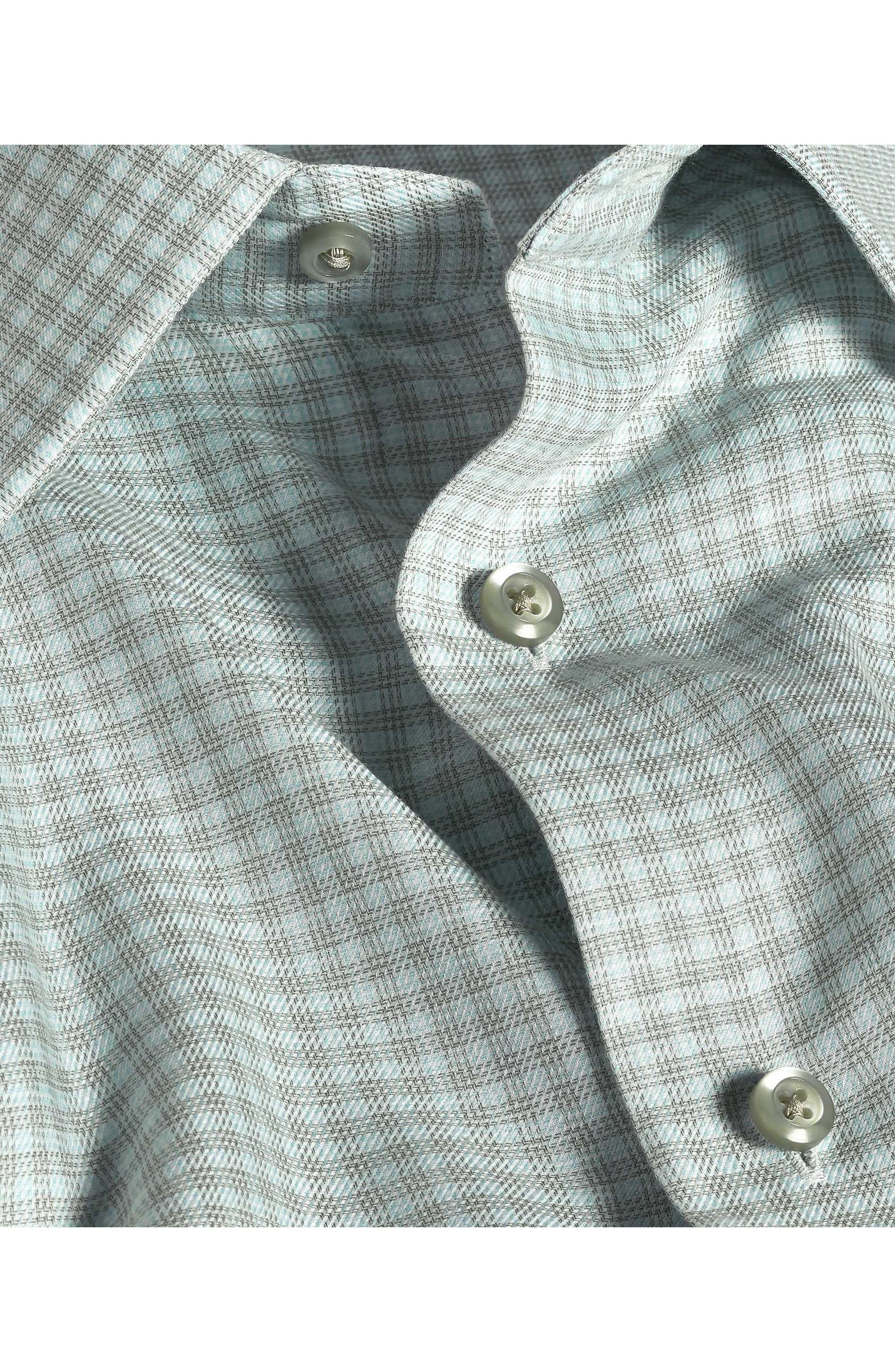 Trim Fit Check Cotton & Cashmere Dobby Dress Shirt - image 2