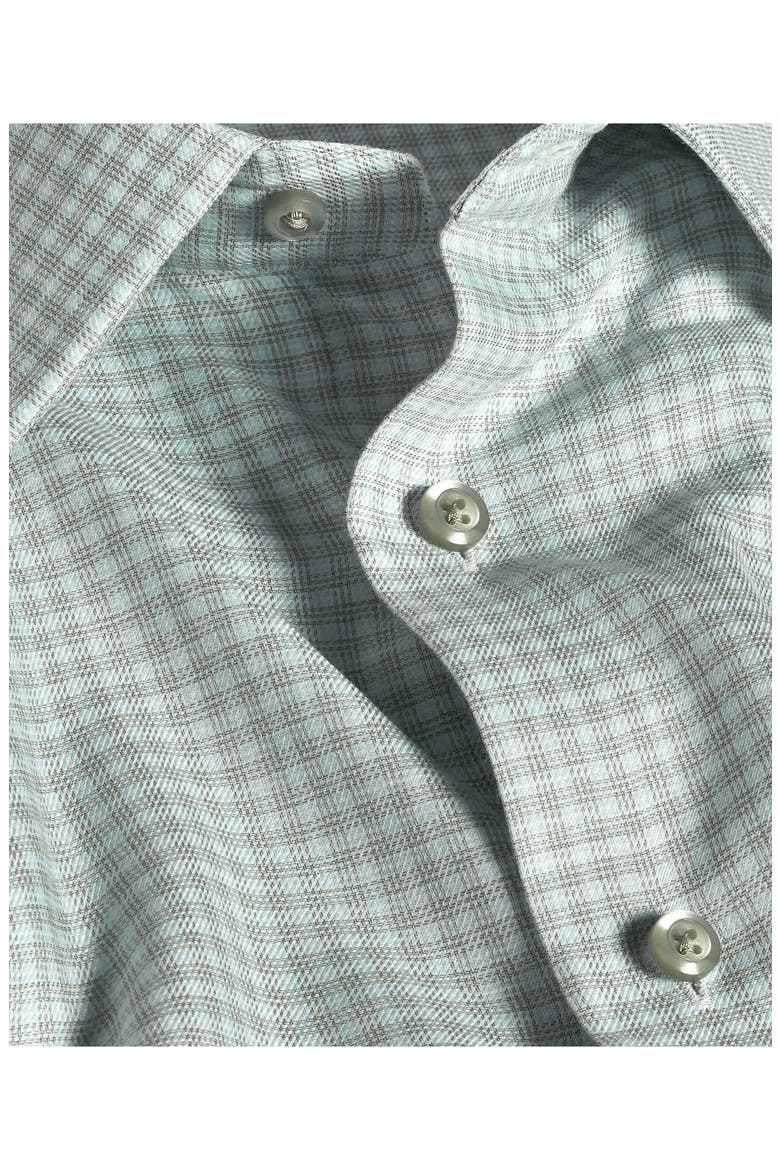 Trim Fit Check Cotton & Cashmere Dobby Dress Shirt, Alternate, color, SAGE