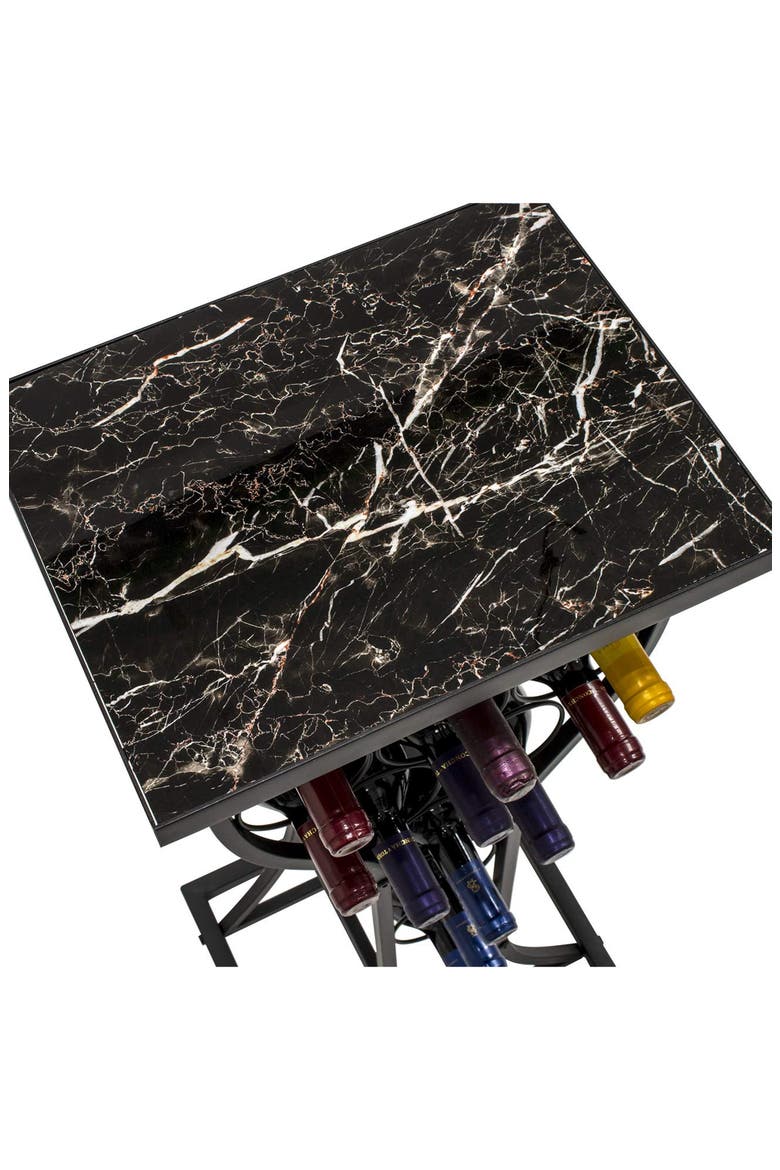 Black Marble Finish Wine Storage Display Rack, Alternate, color, BLACK