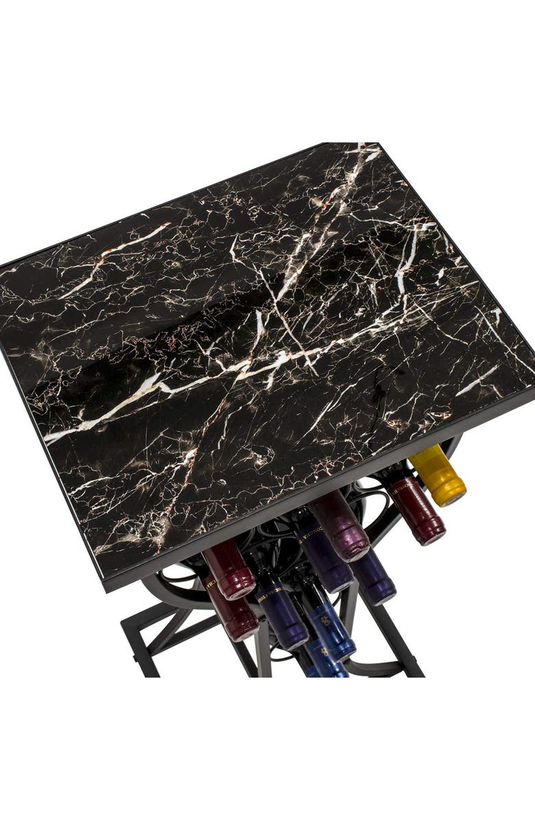 SORBUS Black Marble Finish Wine Storage Display Rack, Alternate, color, Black