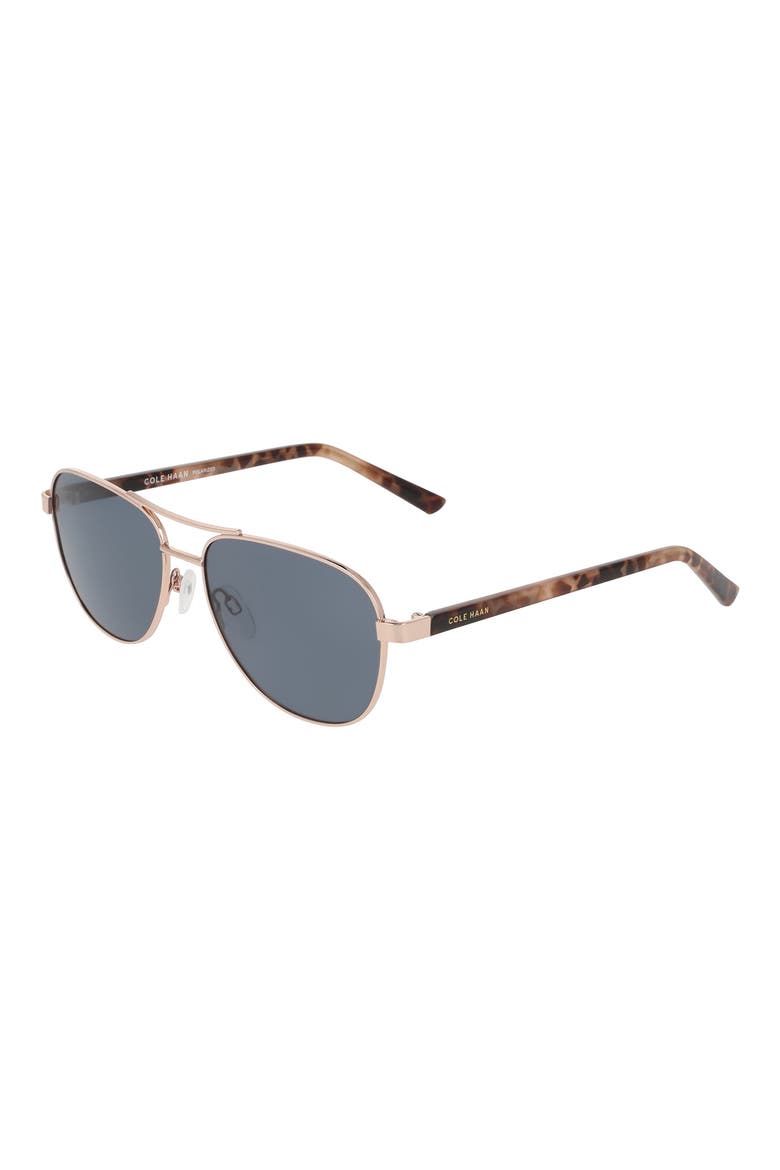 55mm Aviator Sunglasses, Alternate, color, ROSE GOLD