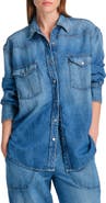 TWP Ranchers Oversize Denim Snap-Up Shirt
