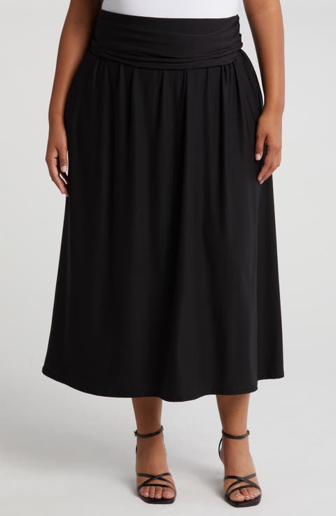 Foldover Maxi Skirt (Plus)
