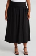 24seven Comfort Apparel Foldover Maxi Skirt
