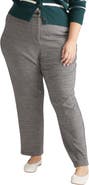 Universal Standard Herringbone Tweed High Waist Long Cigarette Pants