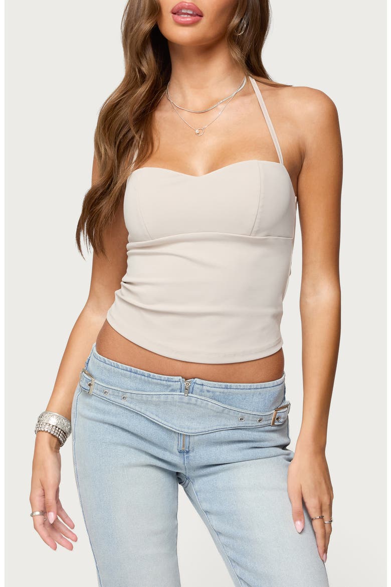 Jesika Sweetheart Halter Top, Main, color, BEIGE