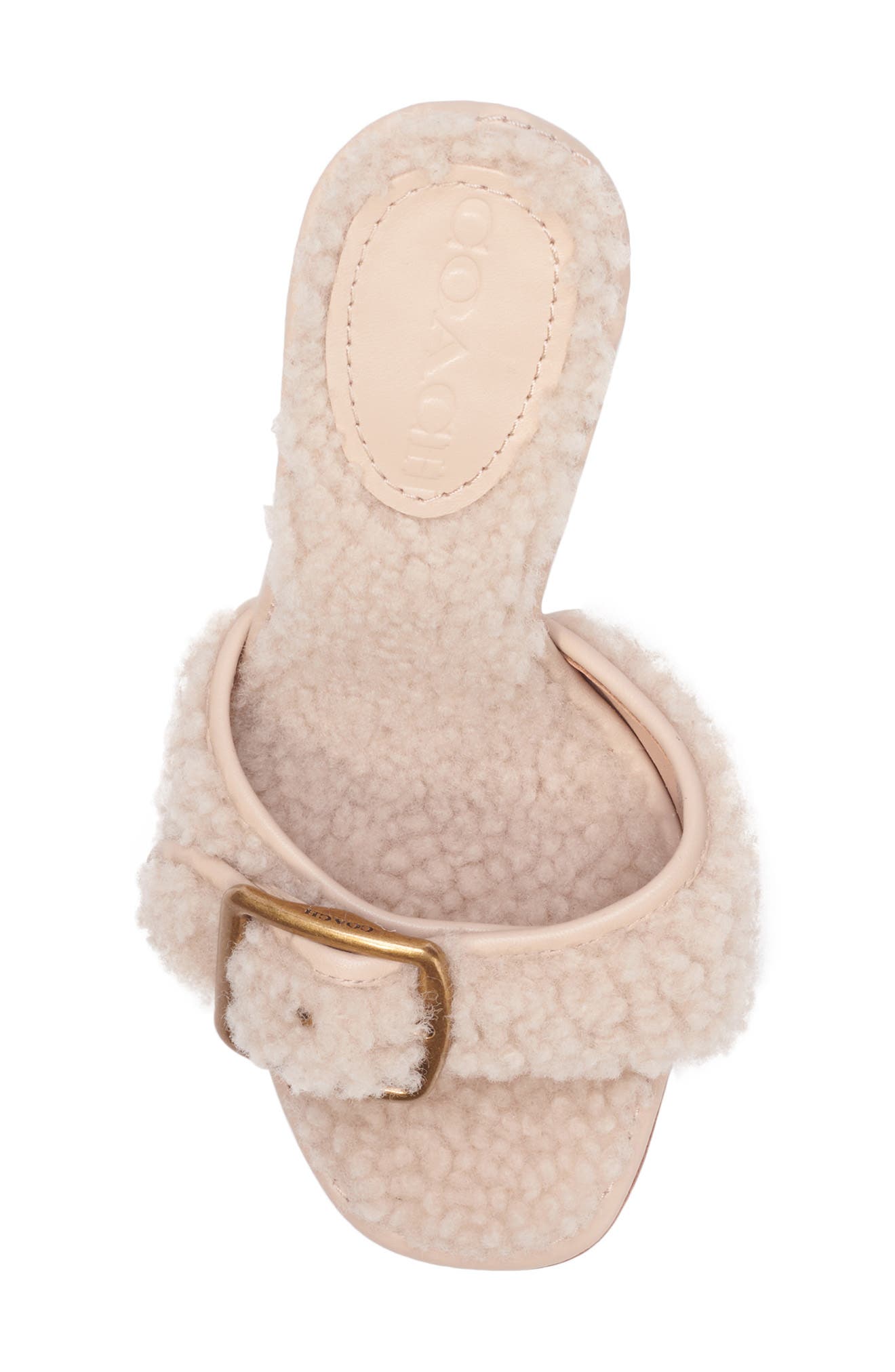 COACH Genuine Shearling Sandal, Alternate, color, 