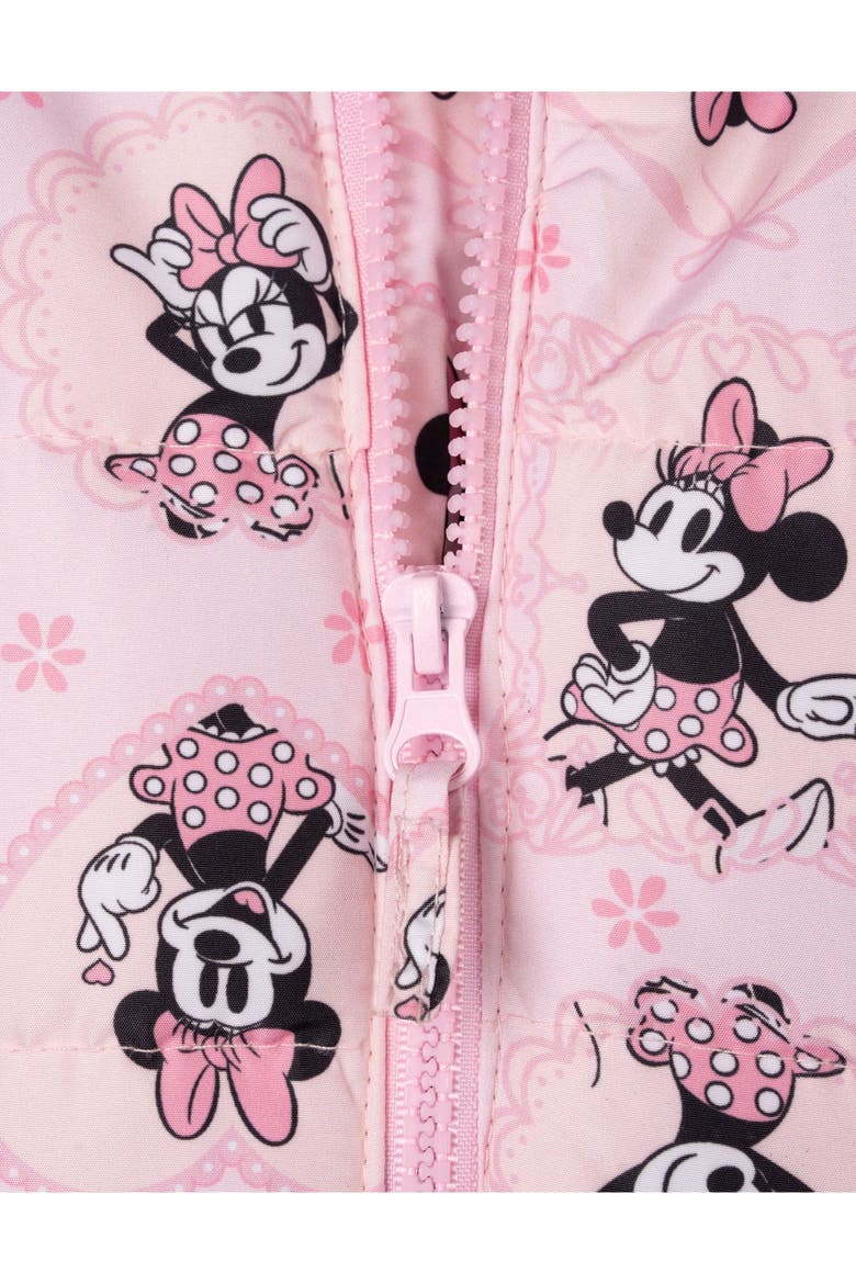 Minnie Mouse Hooded Puffer Jacket (toddler & Little Kid), Alternate, color, Minnie Pink Floral