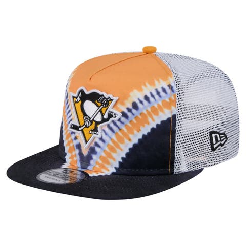 Men's New Era  Black/Gold Pittsburgh Penguins Throwback V-Dye Adjustable Golfer Hat