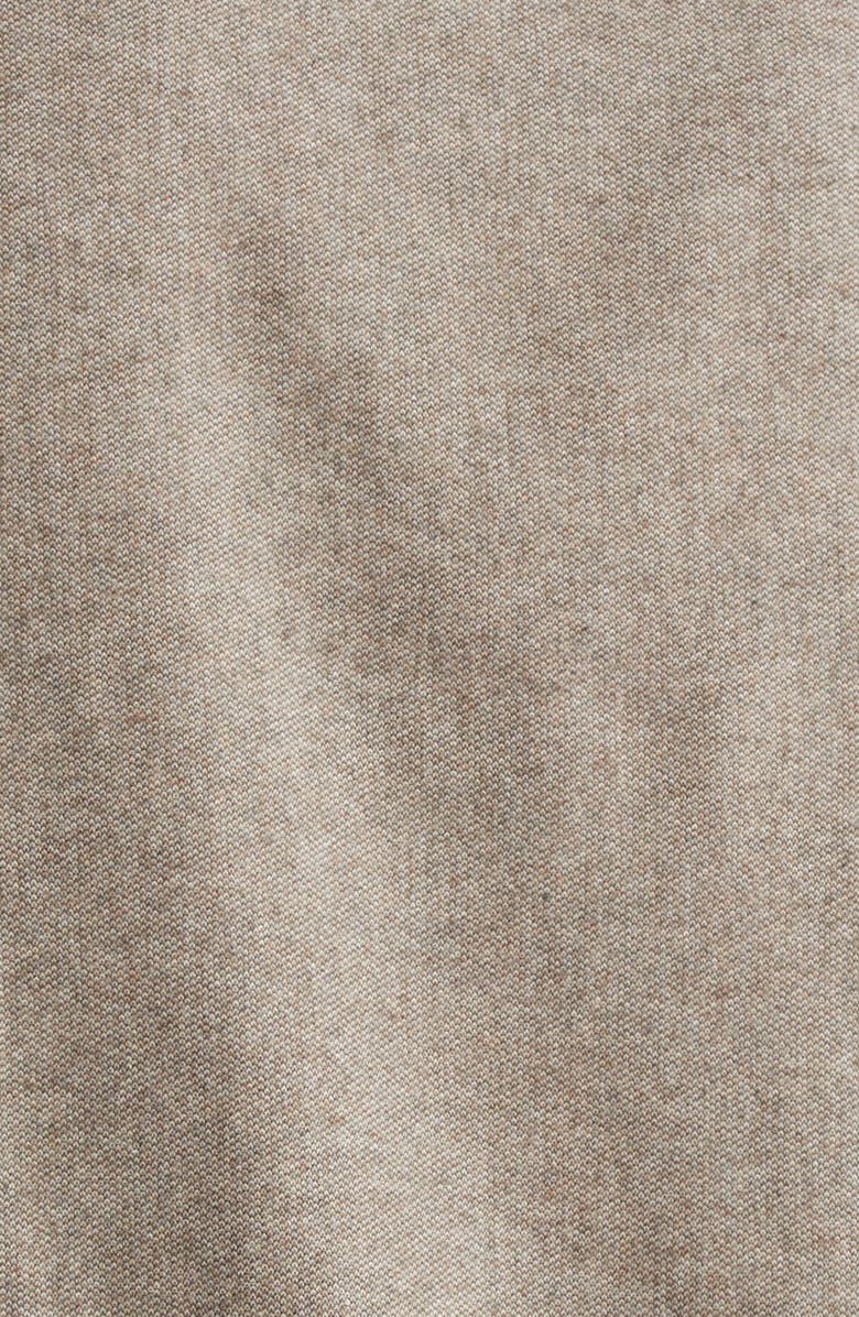 Sunspel Brushed Cotton Flannel Button-Down Shirt, Alternate, color, Light Brown Melange