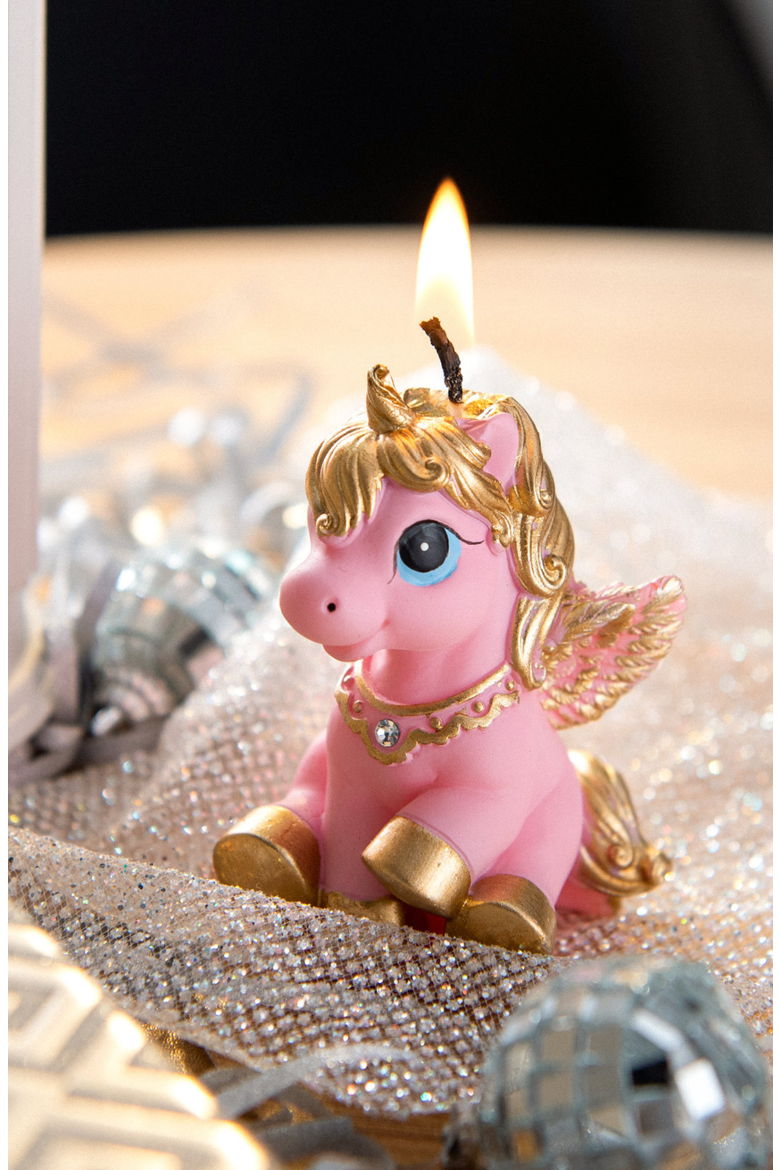 Pink Unicorn Candle, Alternate, color, Pink Unicorn