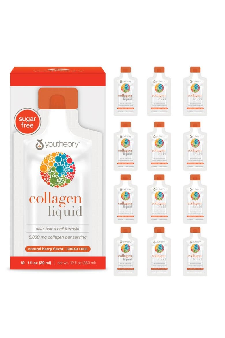 Collagen Liquid Hydrolyzed Peptides Hair Nail Joint Supplement 1 oz, Main, color, None