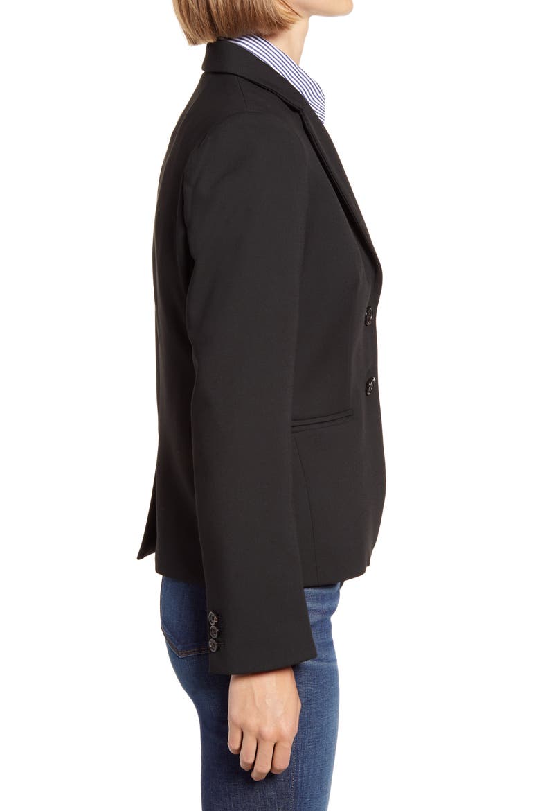 Schoolboy Stretch Crepe Blazer (Nordstrom Exclusive), Alternate, color, BLACK