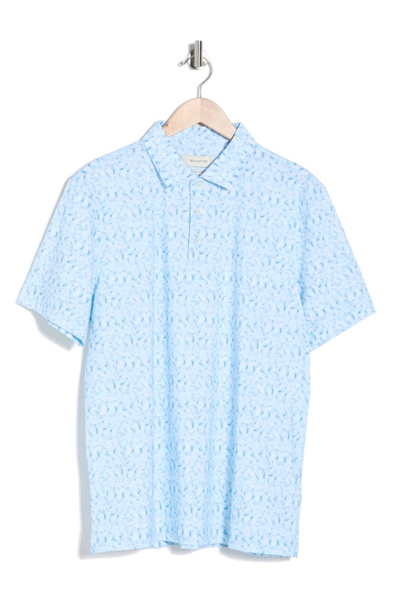 Bugatchi Short Sleeve Polo, Main, color, Ice