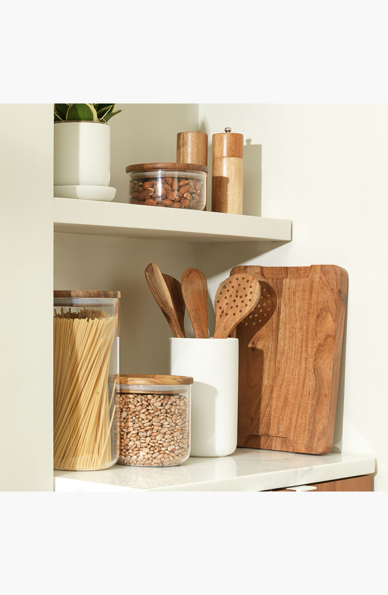 PUBLIC GOODS Glass Canister Set, Alternate, color, Clear / Brown