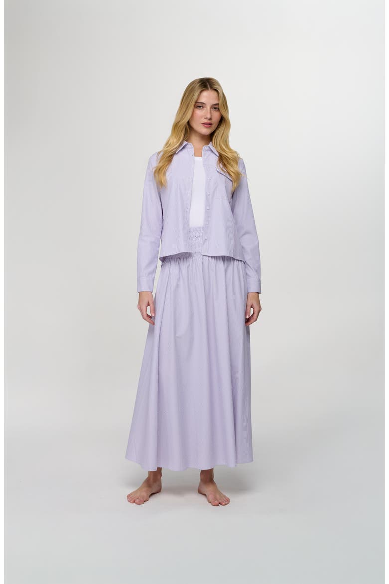 Nessa Blouse, Alternate, color, Lavender Pinstripe