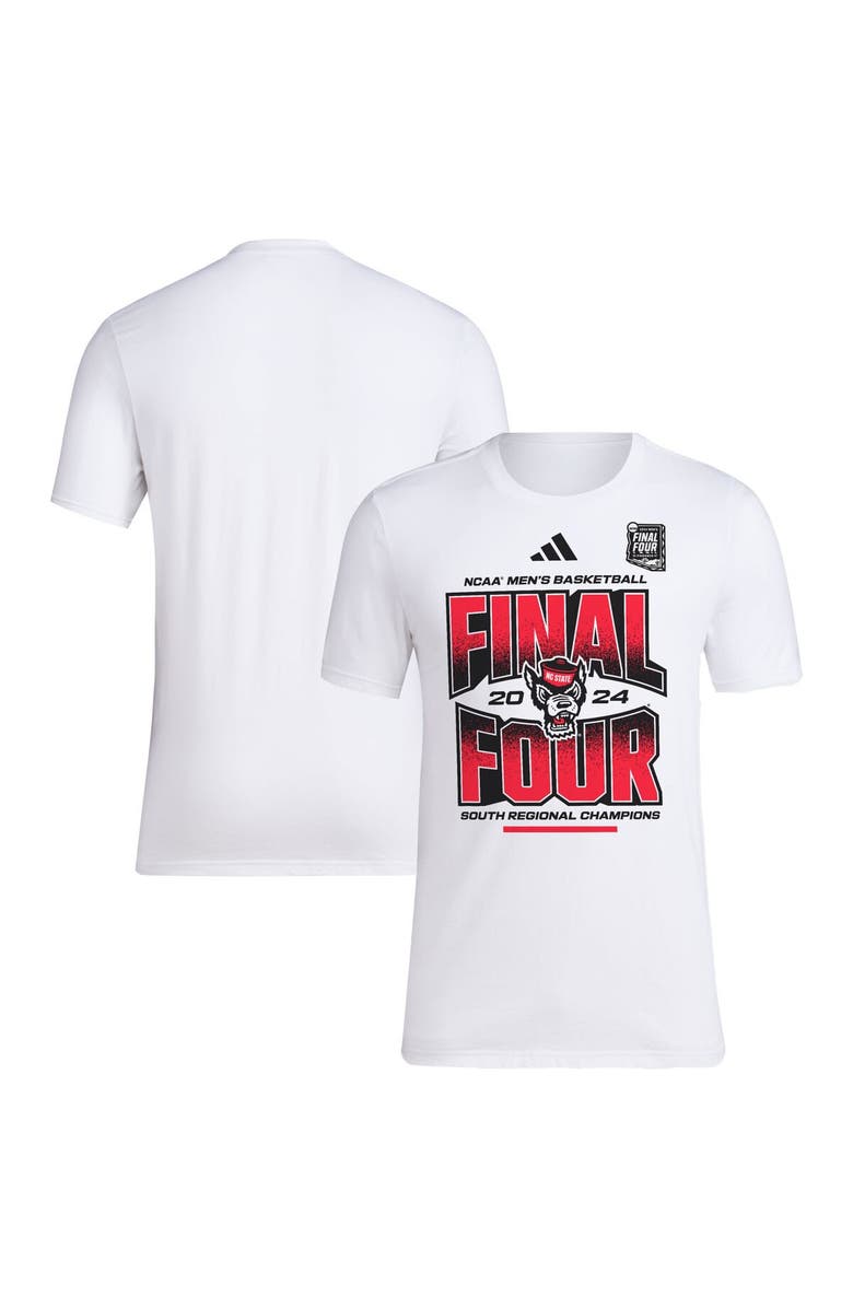 adidas Unisex adidas  White NC State Wolfpack 2024 NCAA Men's Basketball Tournament March Madness Final Four Locker Room T-Shirt, Main, color, 