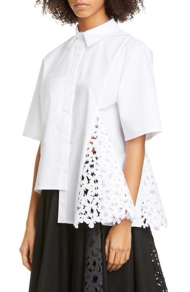 Paskal Atlas Laser Cut Butterfly Stretch Cotton Shirt, Alternate, color, 