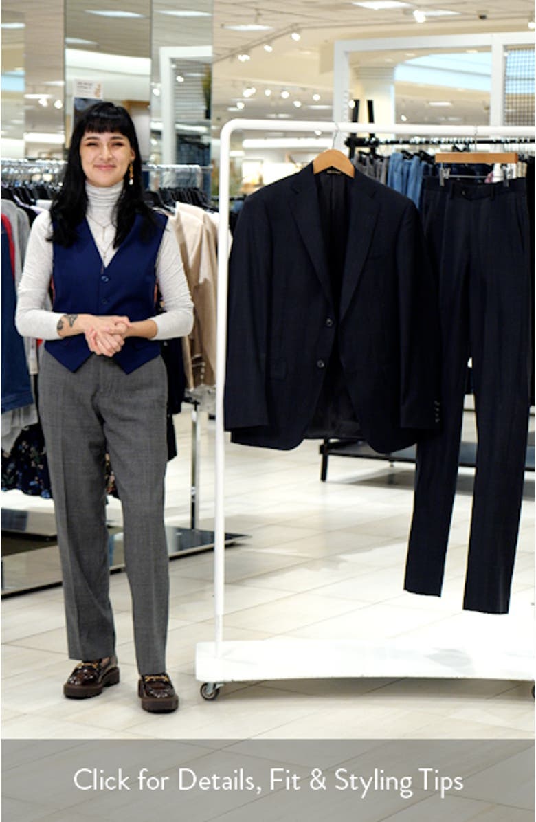 Milano Regular Fit Charcoal Grey Plaid Super 130s Wool Twill Suit, sales video thumbnail